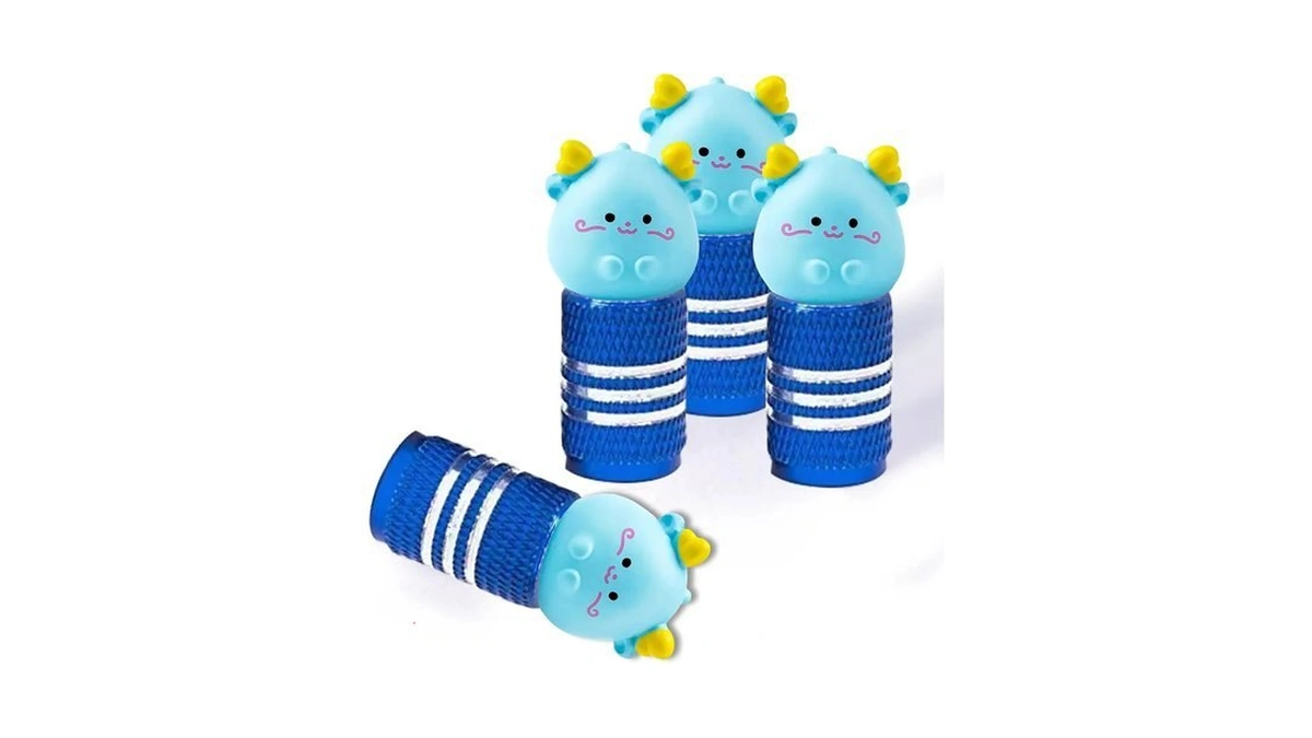 4pack Cute Dragon Tire Valve Stem Caps,metal Universal Tire Air