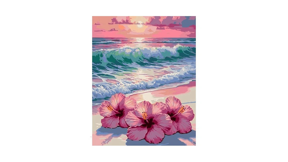 Ekuxom Beach Paint By Numbers Kit For Adults On Canvas