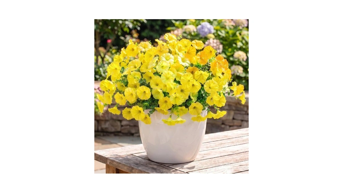 Bakkiet Artificial Flowers For Outdoors, 12 Bundles Fake Plants For