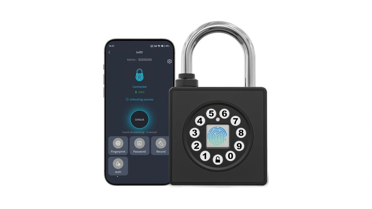 Sfw Fingerprint Padlock With Key,heavy Duty Combination Lock Locker,water Resistance