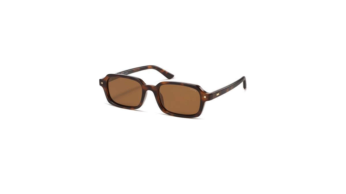 Sojos Trendy Rectangle Polarized Sunglasses Women Men Brown Tortoise/brown