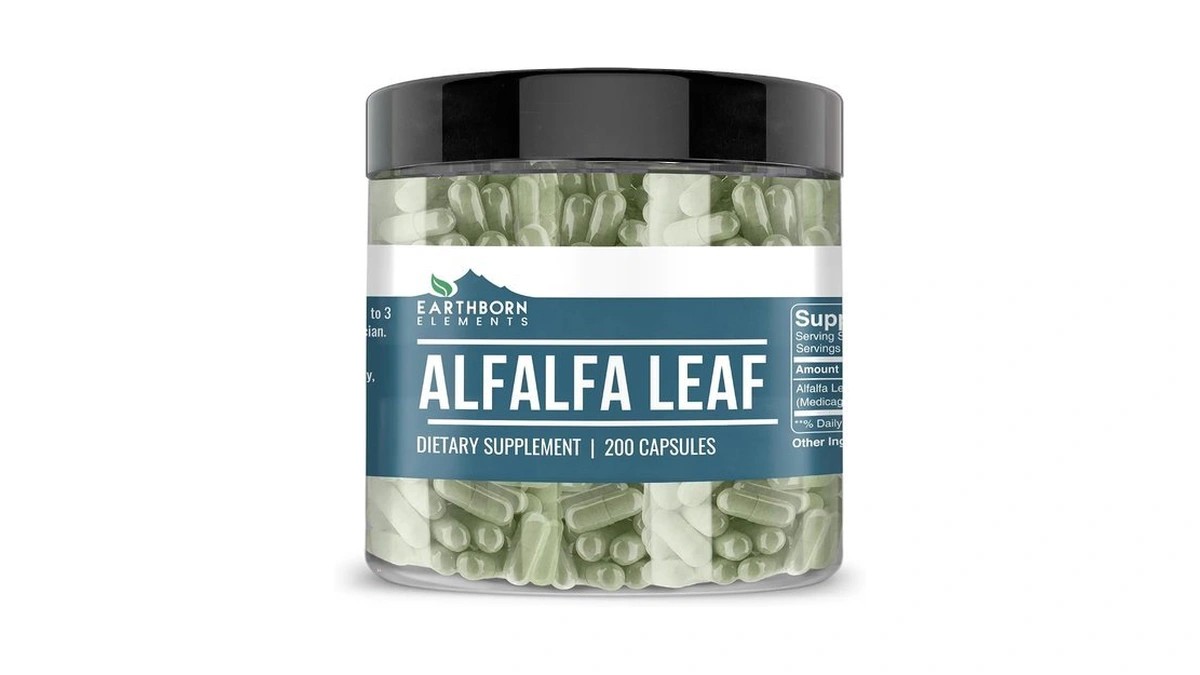Earthborn Elements Alfalfa Leaf 200 Capsules, Pure & Undiluted, No