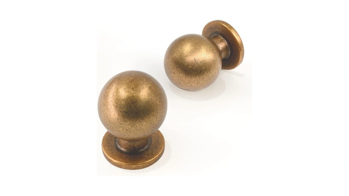 Pack Antique Brass Cabinet Knobs Single Hole ...