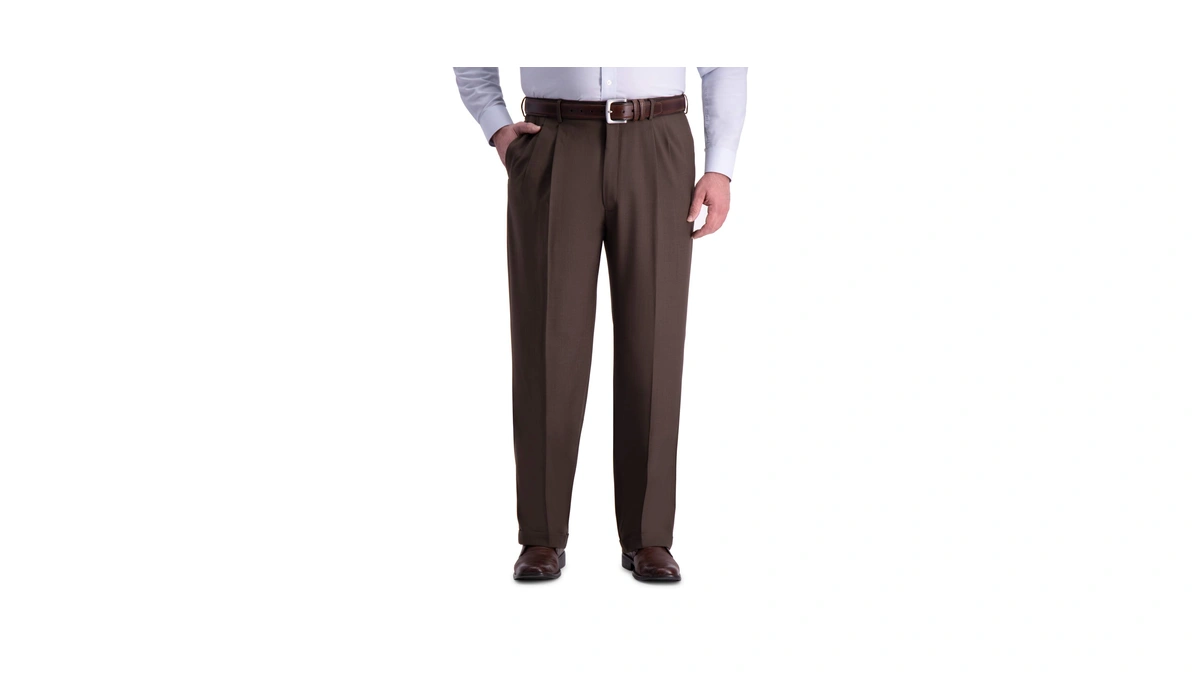 Haggar Men's Big & Tall Classic Fit Pleated Premium Comfort