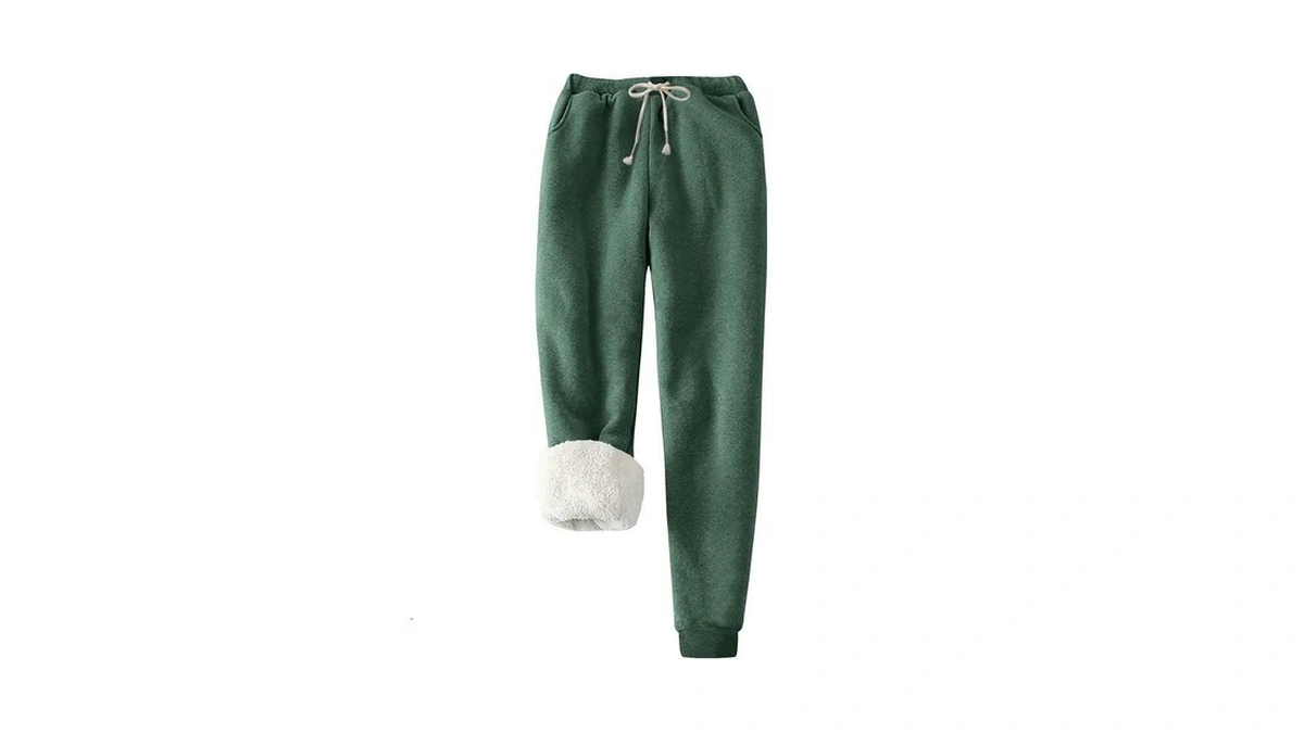 Flygo Women's Winter Warm Fleece Joggers Pants Sherpa Lined Athletic