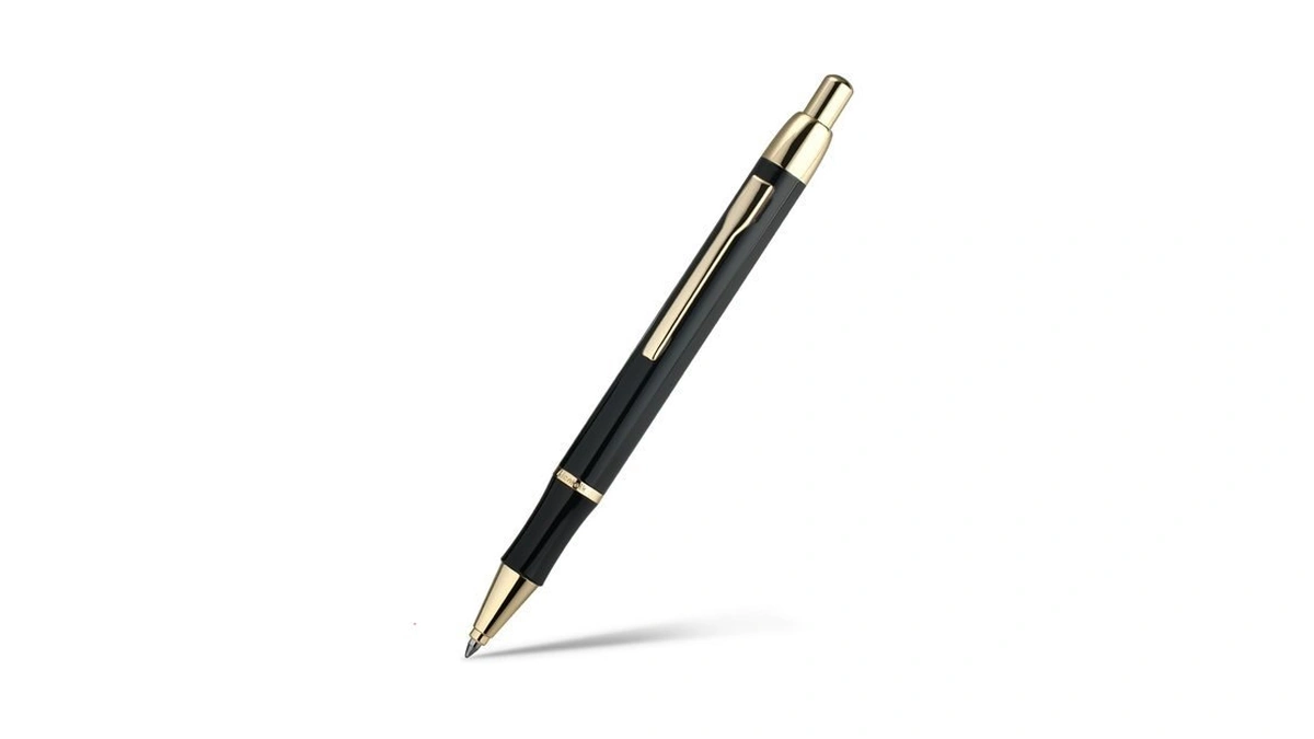 Mcnteik Black Gel Pen With 24k Gold Finish, Fine Lacquer