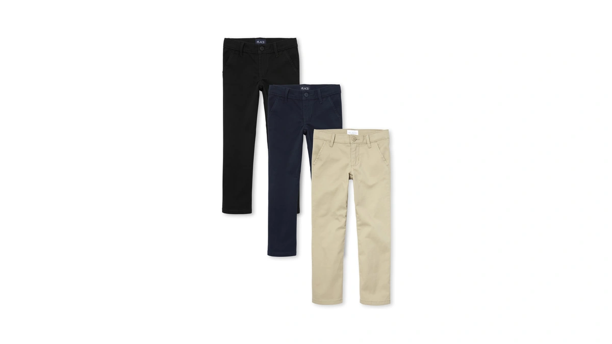 The Children's Place Girls Skinny Chino Pants,black/sandy/tidal 3 Pack,14