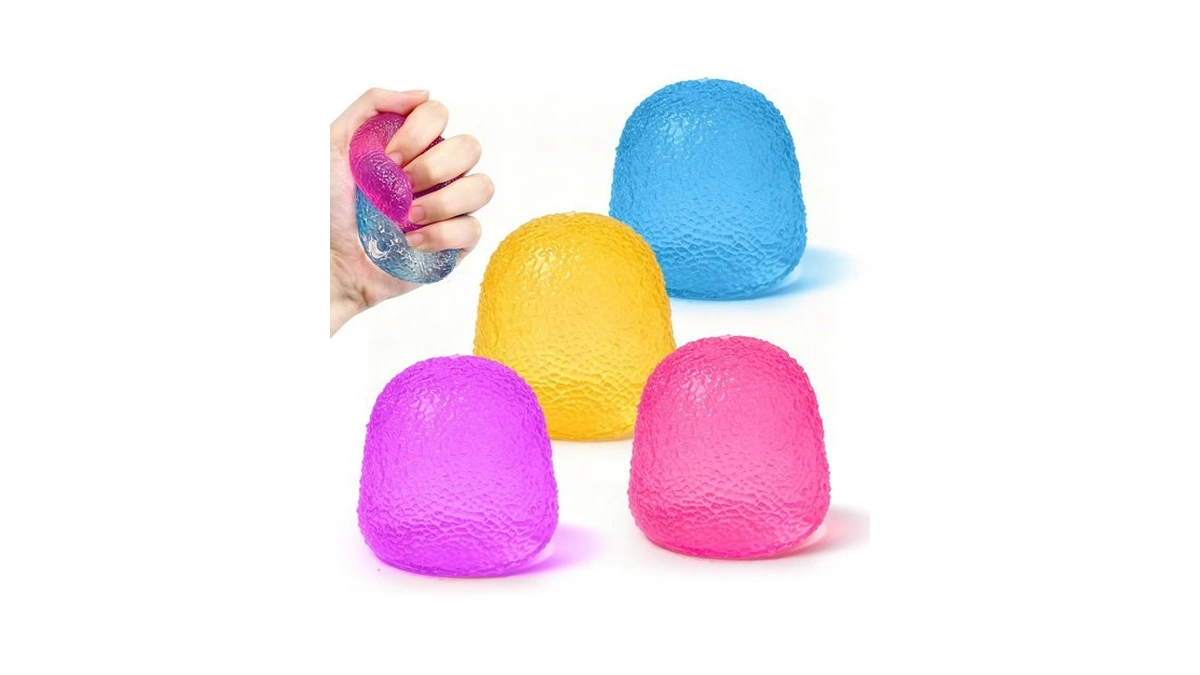 4pcs Gumdrop Squishy Toys Mini, Sweet Gel Candy Stress Ball,