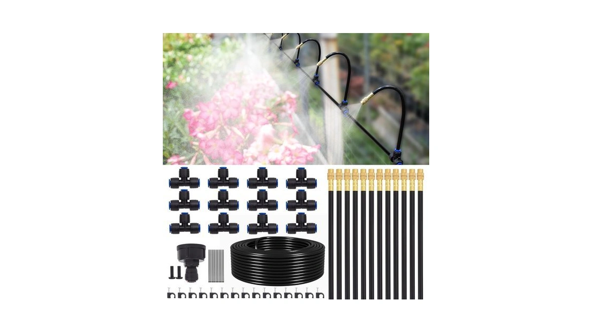 Delinlin Drip Irrigation System Kit With 12 Pcs Adjustable Brass