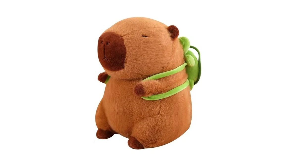 Capybara Stuffed Animals Plush Toy Pillow With Removable Turtle Backpack