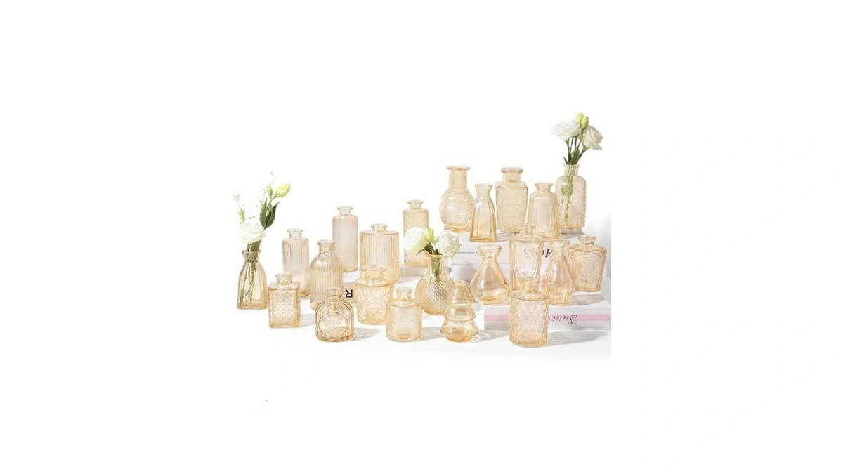 Ruckae Glass Bud Vases Mini Flower Vase Small Vintage Vases