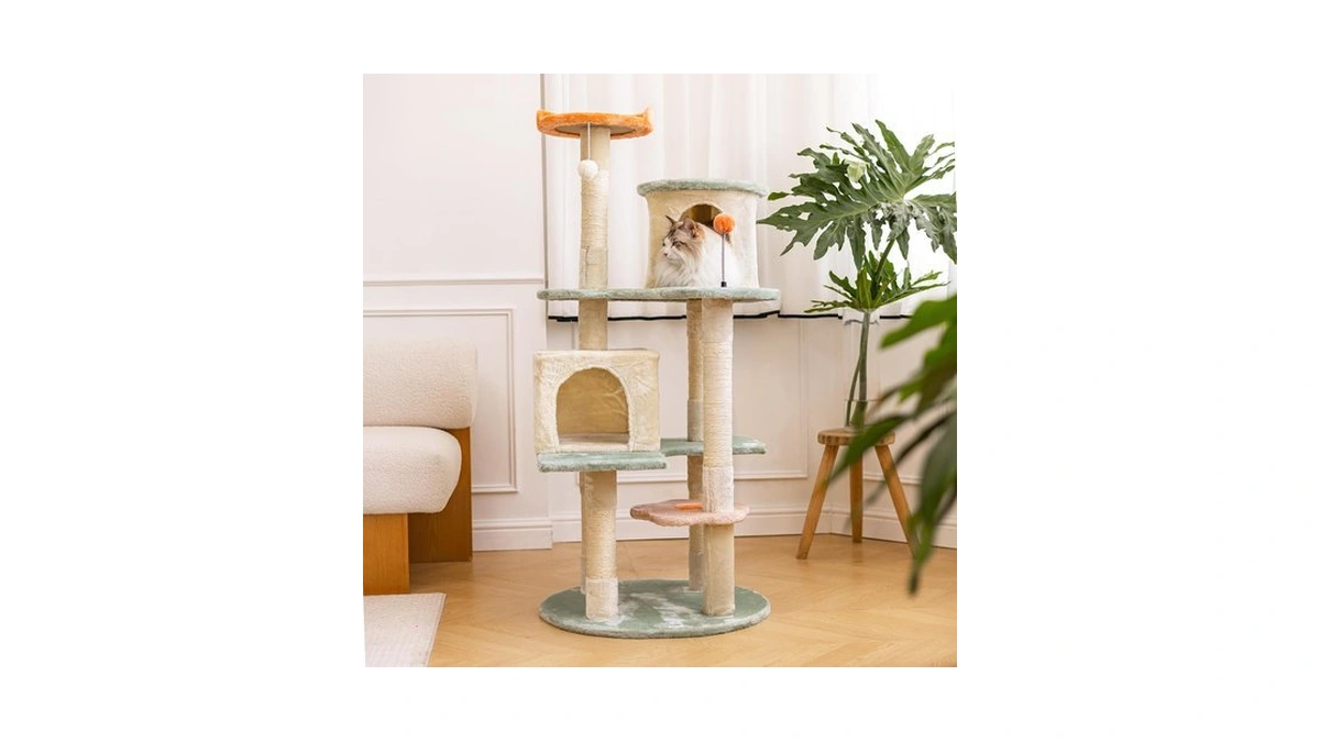 Hyabi 53 Inch Flower Cat Tree - Multi-level Cat Condo