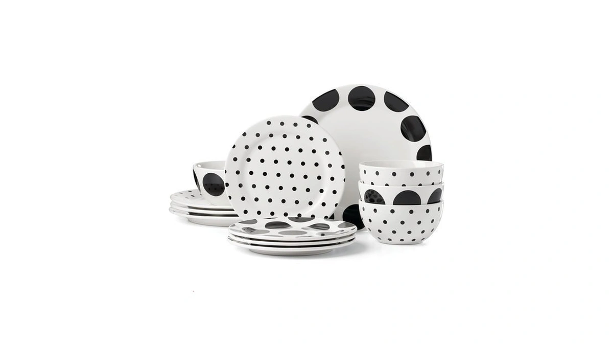 Kate Spade New York Dot 12-piece Dinnerware Set, 19.84, White