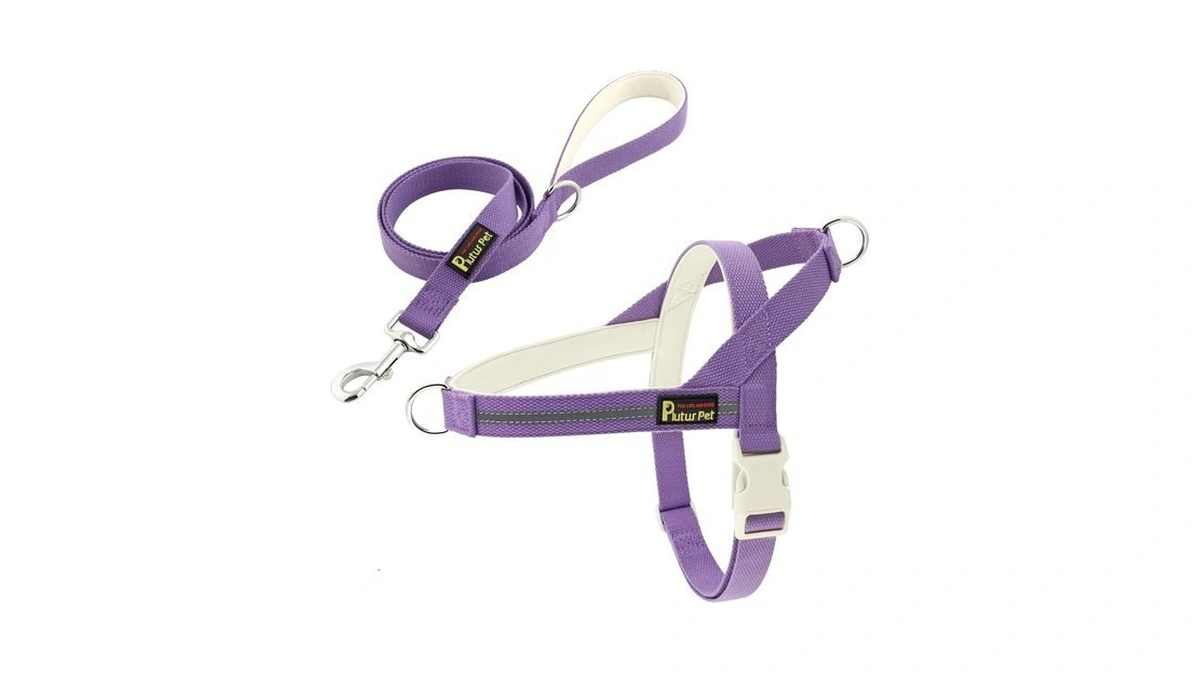 Plutus Pet Cotton Dog Harness And Leash Set, Reflective And