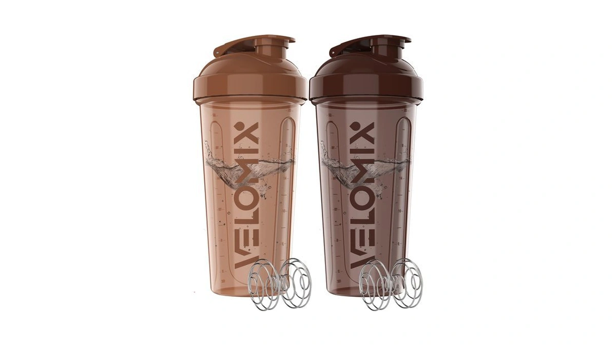 Velomix 2 Pack 28oz Protein Shaker Bottle For Protein Mixes,
