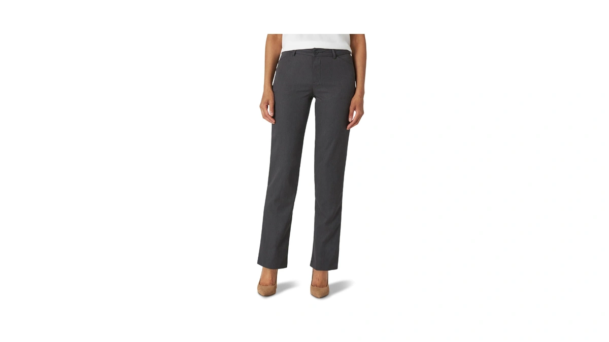 Wrinkle Free Relaxed Fit Straight Leg Pant, 18, Charcoal Heather