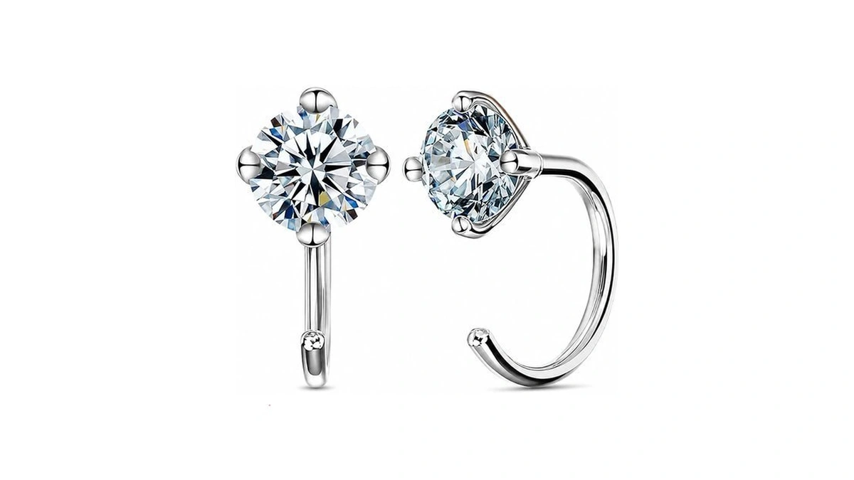 Amazon code: Handi Queen Moissanite Open Hoop Earring