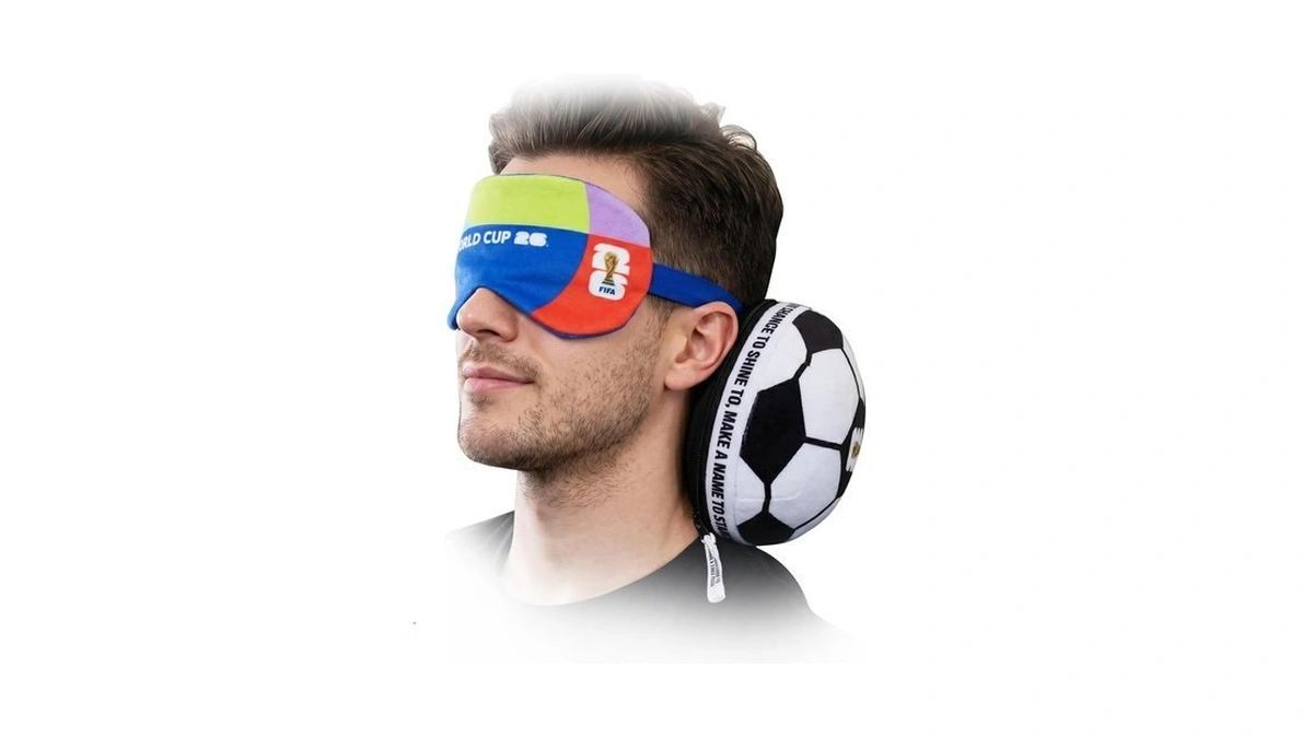 Fifa World Cup 2026 Travel Pillow With Eye Mask, Soccer