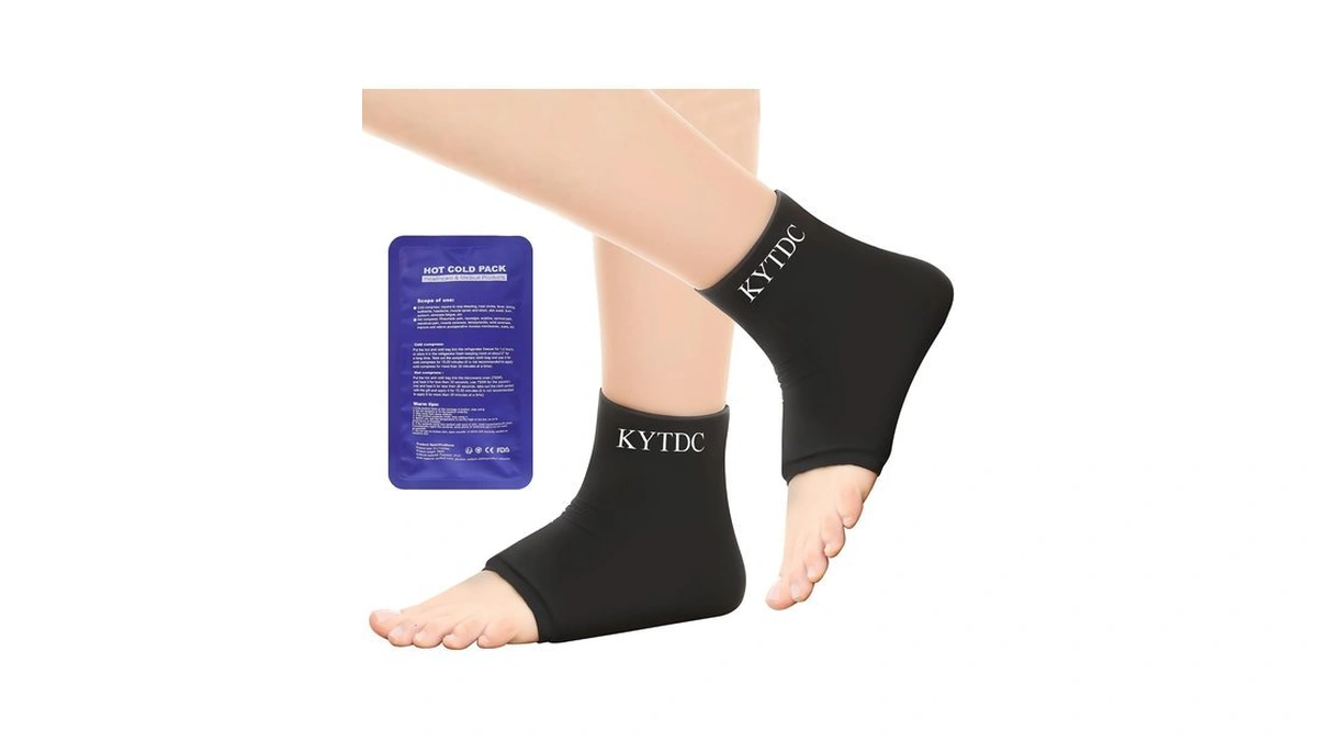 Ankle Ice Pack Wrap For Swelling&sprained Ankle,black, 2pcs,small+ice Packs