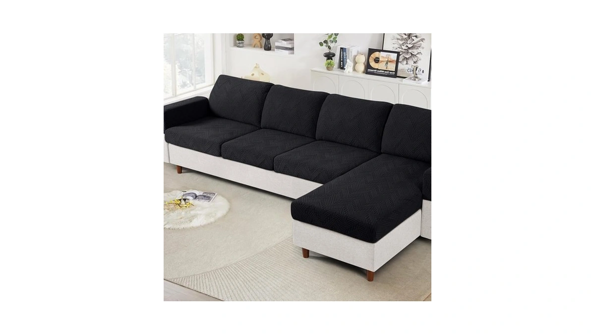Ruaozz Stretch Sectional Couch Cushion Covers, Washable Furniture Protector