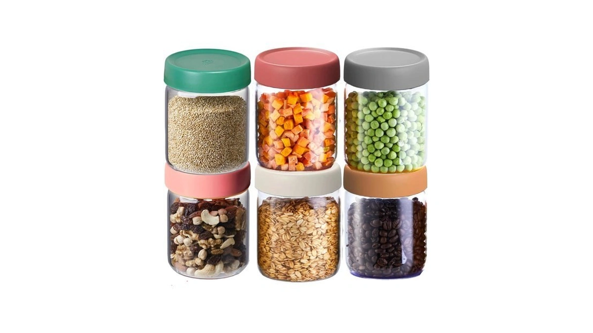 Iyayayuanyuan 6 Pack 16oz Glass Meal Prep Jars, Airtight Lids,
