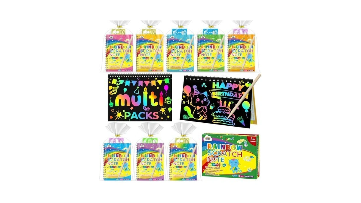 Zmlm 24 Pack Rainbow Art Scratch Notebooks For Kids Birthday