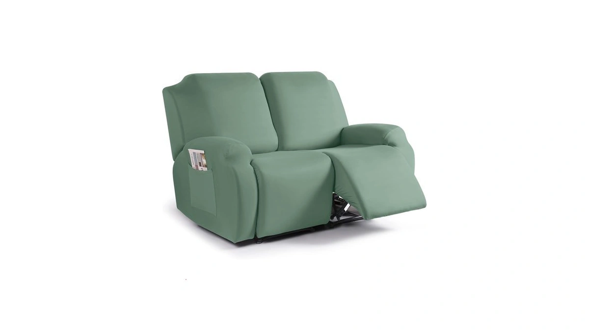 Taococo Recliner Loveseat Slipcover, 2 Pieces Polyester Fabric Stretch Sofa