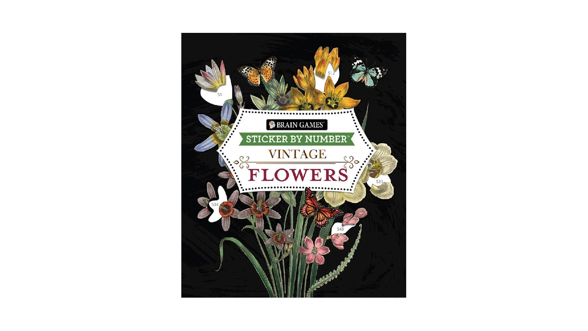 Brain Games - Sticker By Number - Vintage: Flowers (28