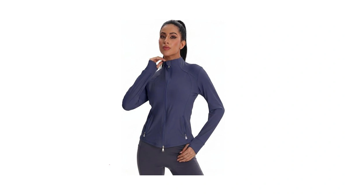 Vipark Women's Full Zip Workout Jacket Slim Fit Running Athletic
