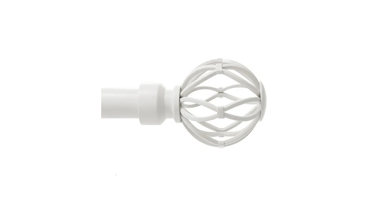Equrroy White Curtain Rod 66 To 120 Inch, Heavy Duty