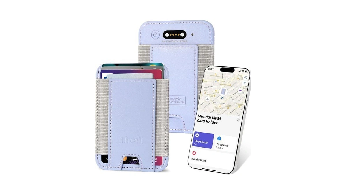 Miroddi Credit Card Holder With Find My, Premium Leather Small
