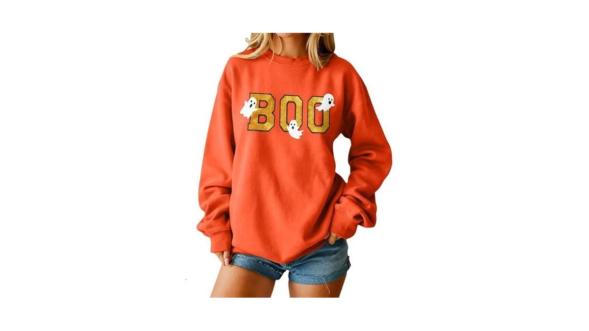 Halloween Sweatshirts For Women 2026 Boo Ghost Spooky Season Sweatshirt