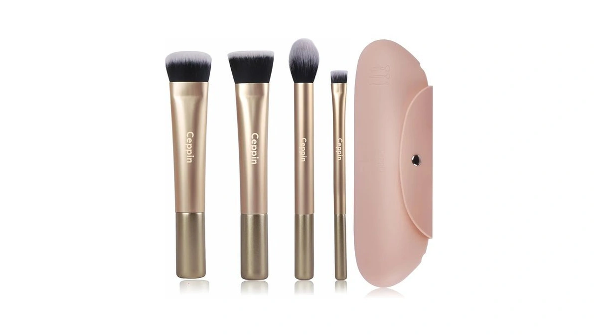 Ceppin 4pcs Face Base Makeup Brushes, Vegan Soft For Foundation