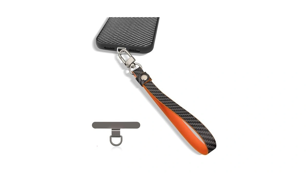 Leather Carbon Fiber Phone Wrist Strap Anti Theft Strap
