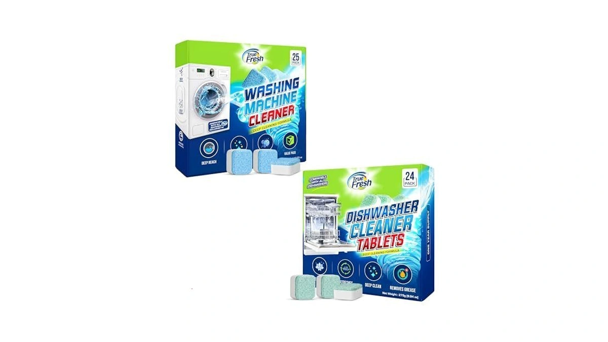 Washing Machine & Dishwasher Cleaner Tablets, 48-pack Bundle