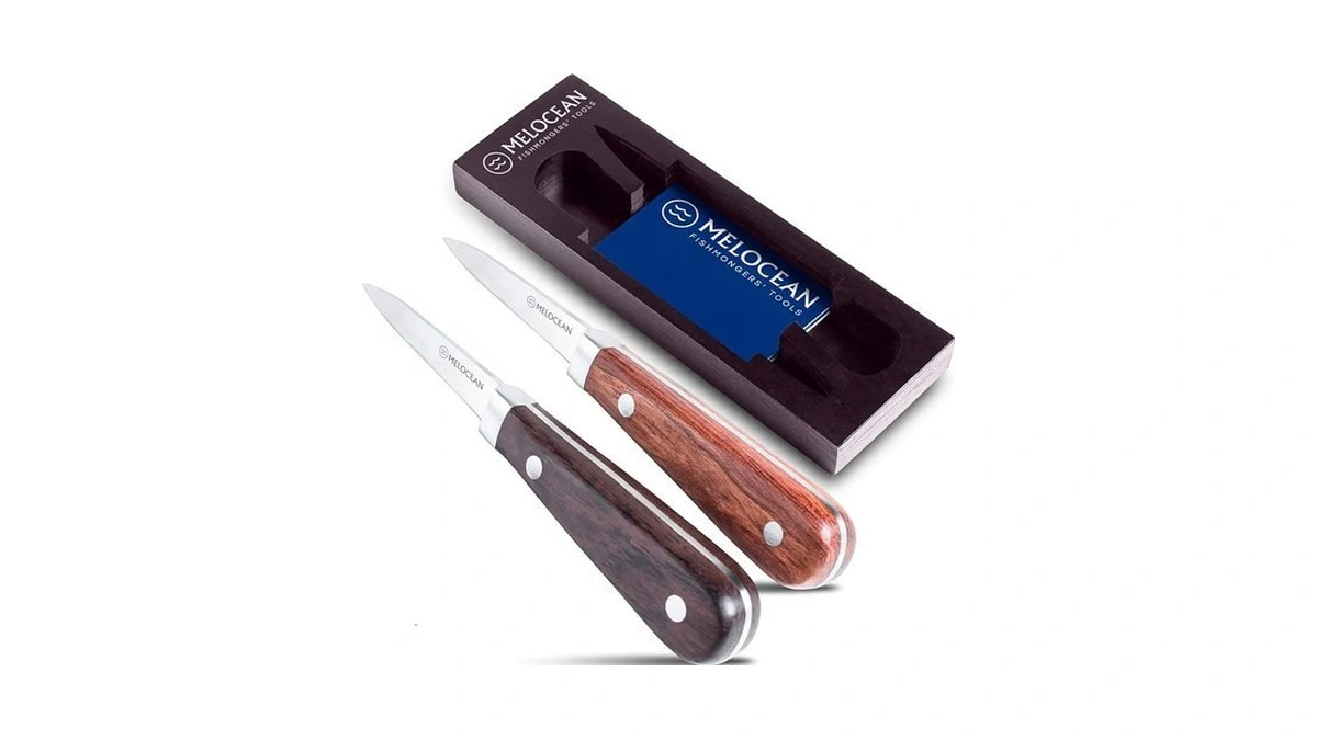 Melocean Professional Oyster Shucking Knife Set Of 2 In Wooden