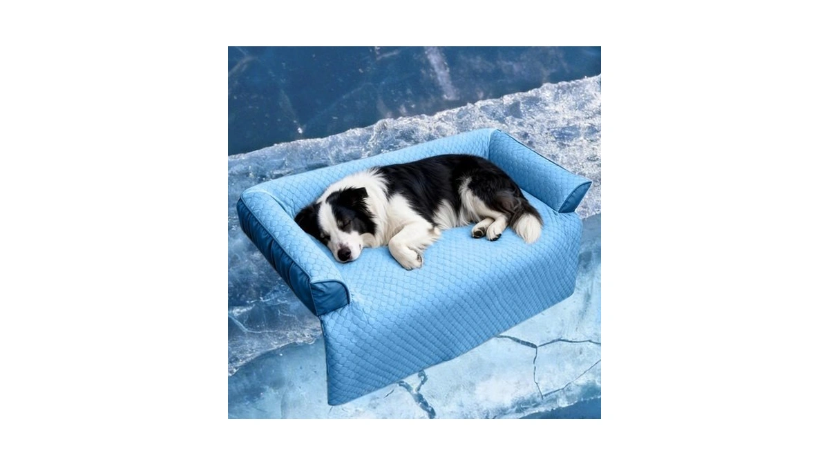 Ggib Cooling Dog Bed Mat With Bolster Pillow Washable Dog
