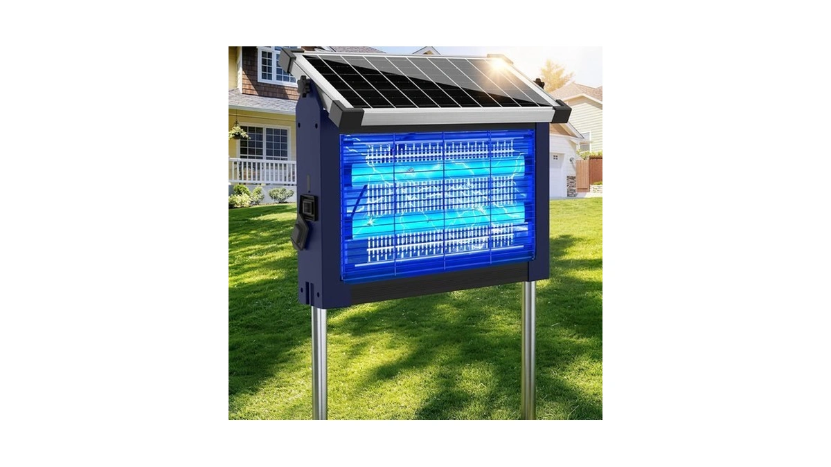 Solar Bug Zapper Outdoor Waterproof, 4500v Rechargeable Mosquito Zapper With