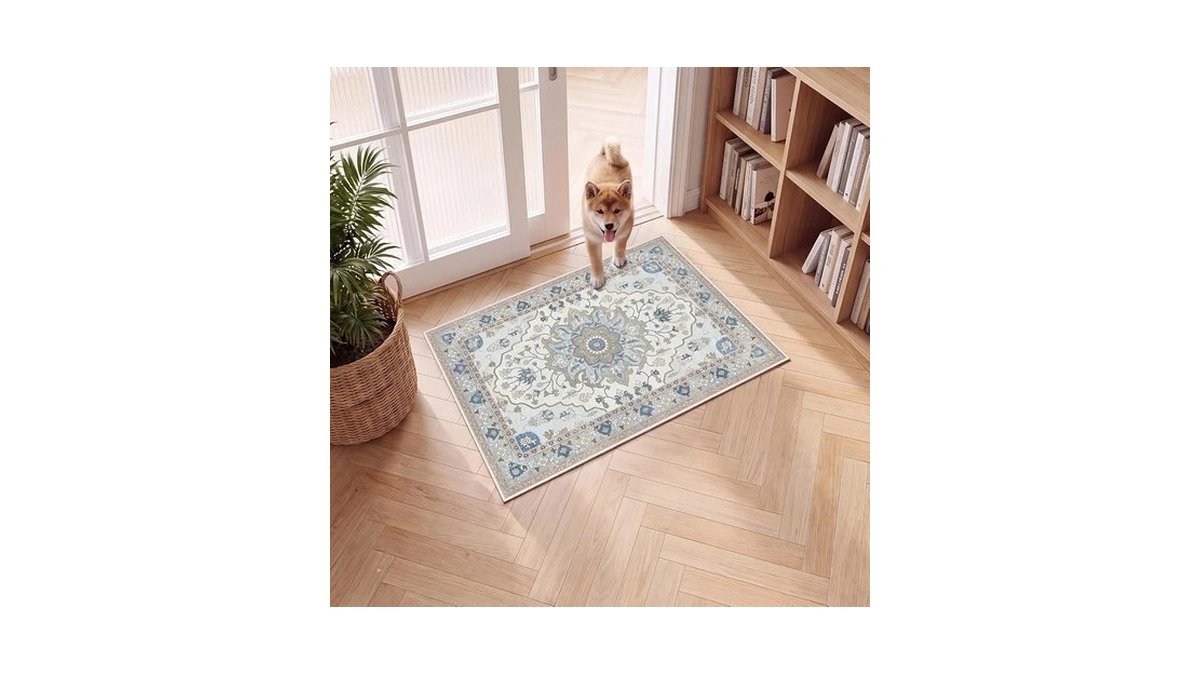 Ybyx 2x3 Washable Rug For Entryway, Vintage Floral Carpet