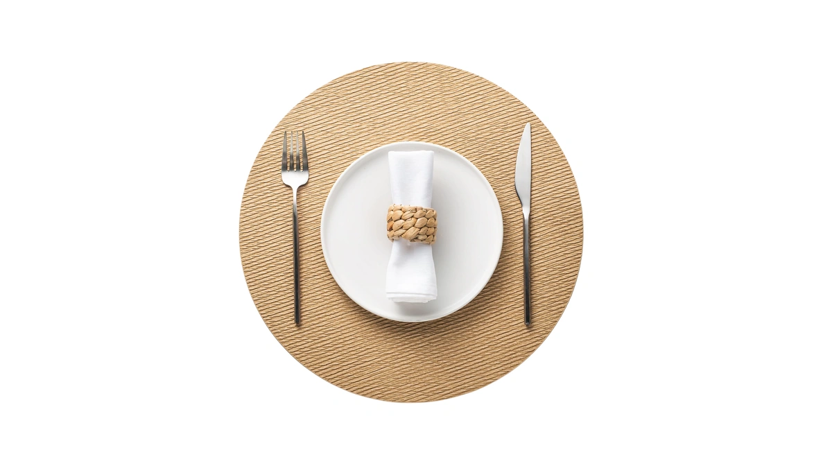 Jovono 15" Faux Leather Big Round Placemats Set Of 4