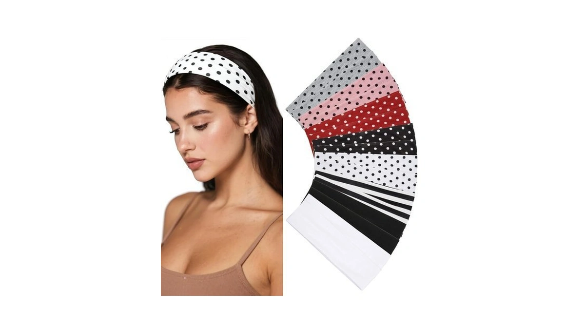 Huachi Polka Dot Headbands For Women Non Slip 16 Pack