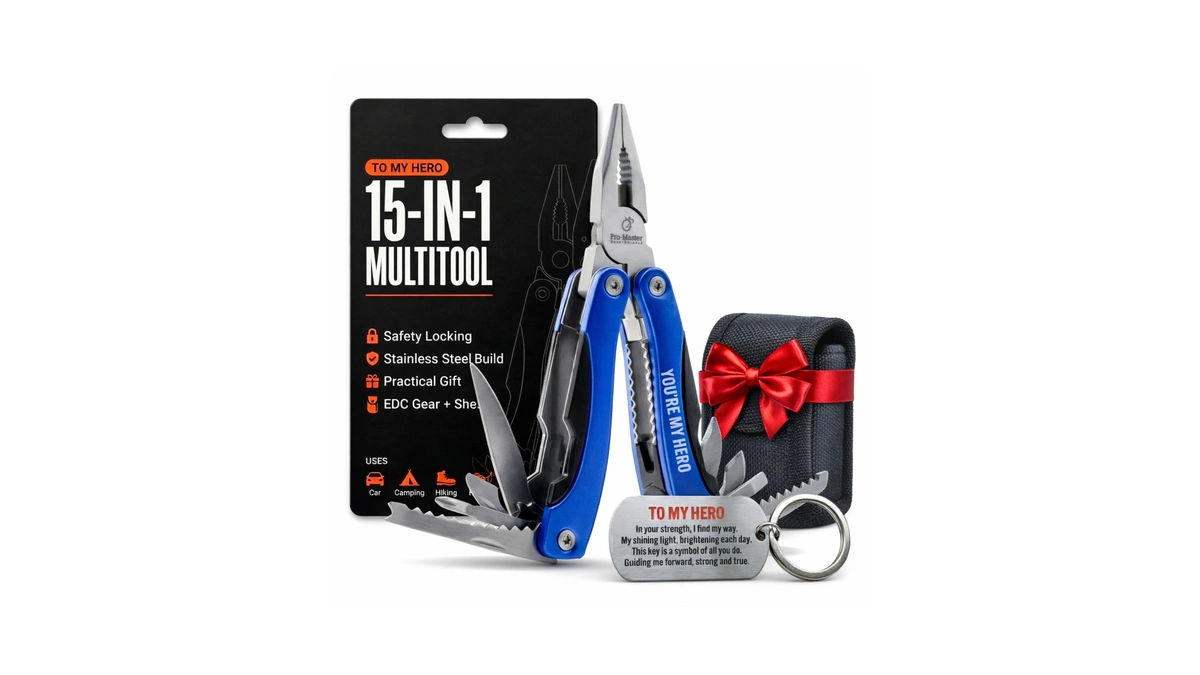 You Are My Hero Engraved 15-in-1 Multitool & Keychain Set,