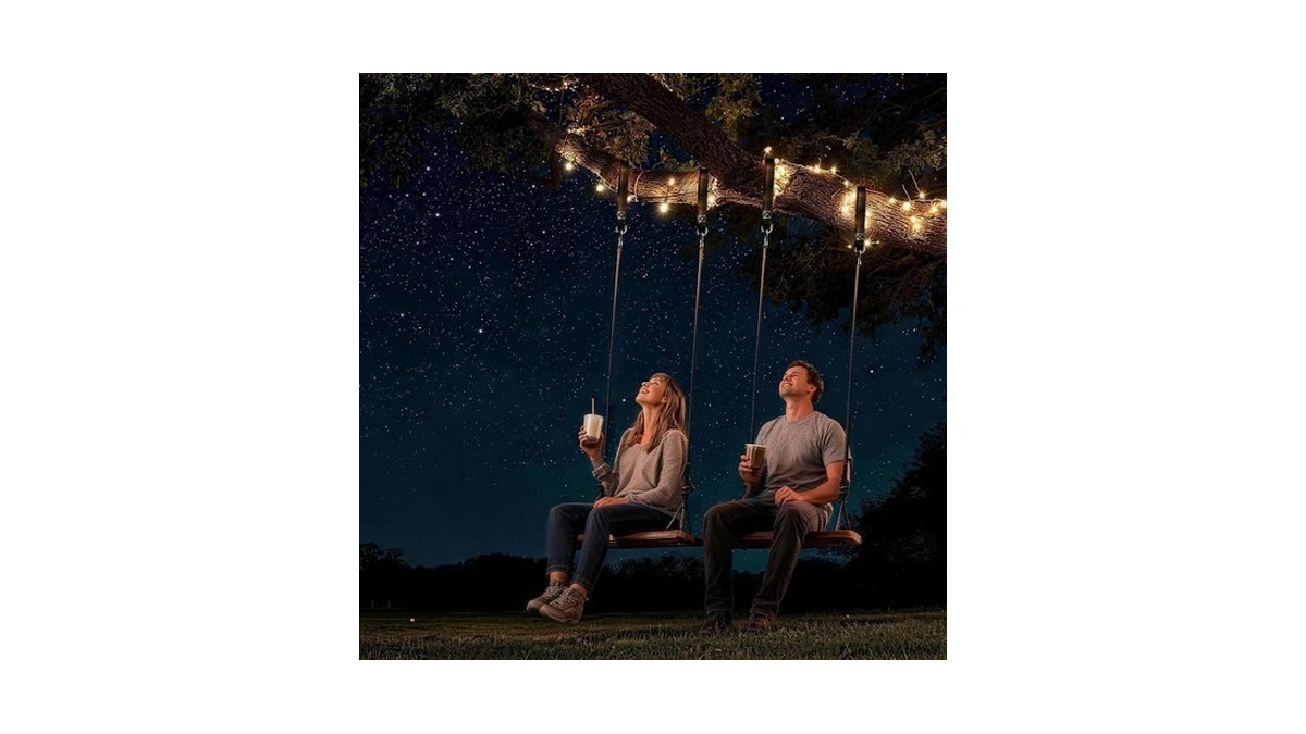 Hanging Wooden Swing With Adjustable Climbing...
