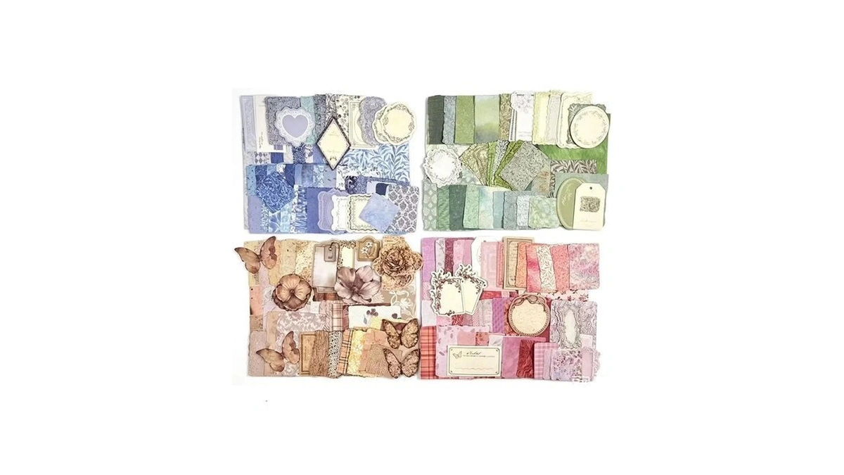 Alideco 400pcs Scrapbook Paper Vintage ‌border Floral Junk Journal Supplies