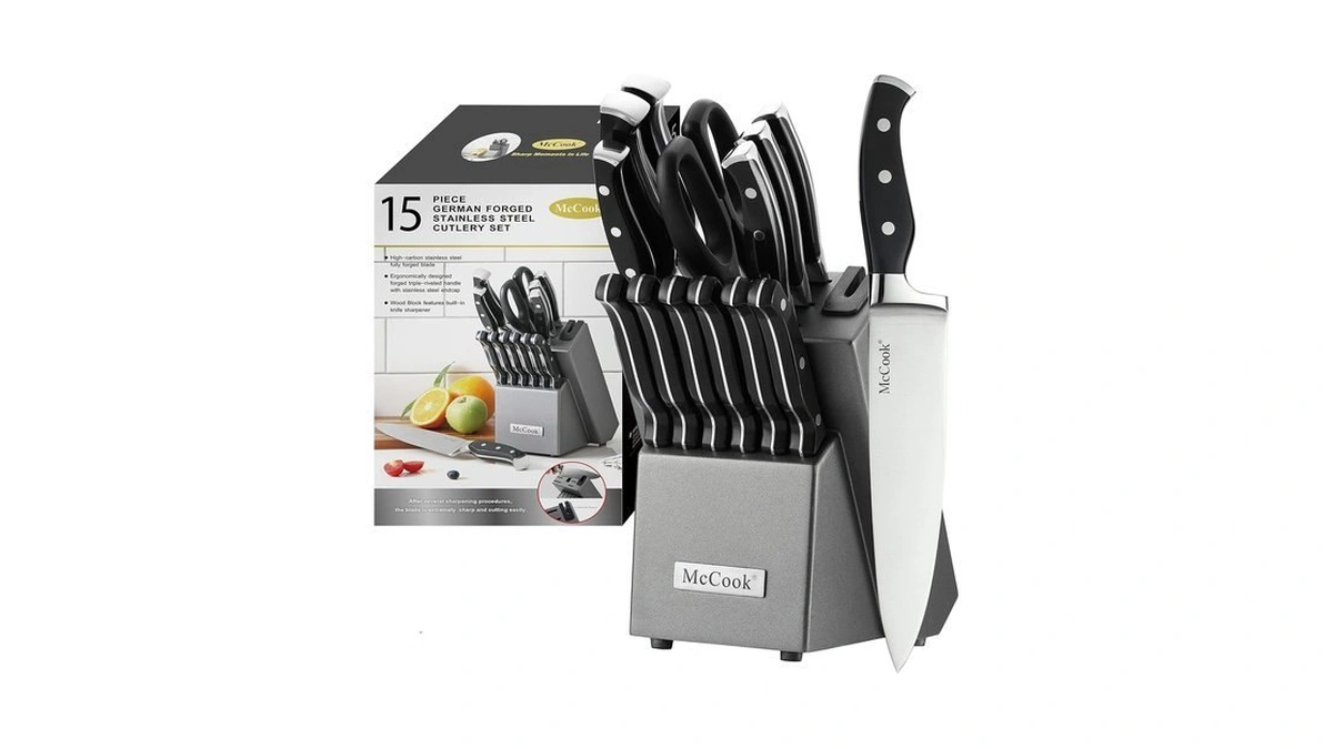 Mccook® Knife Sets,german Stainless Steel Kitchen Knife Block Set With