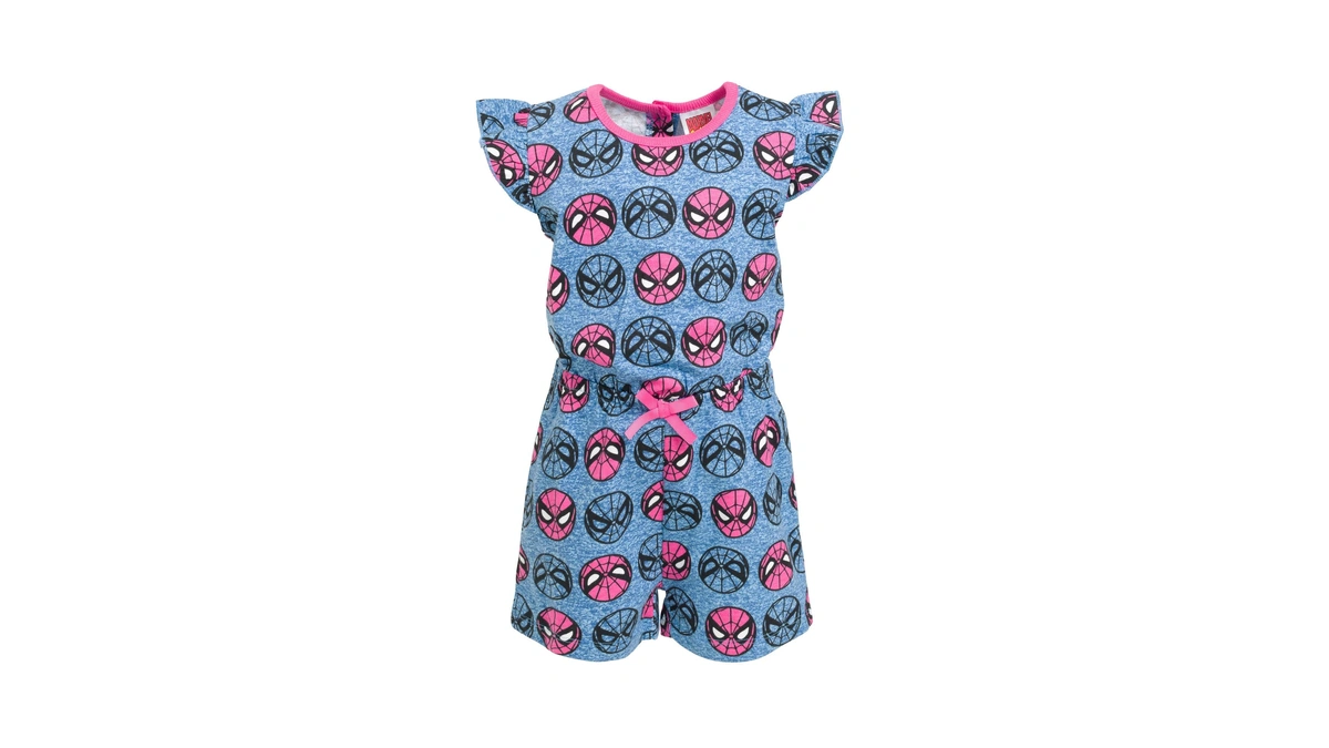 Marvel Spider-man Big Girls French Terry Romper Blue 10-12
