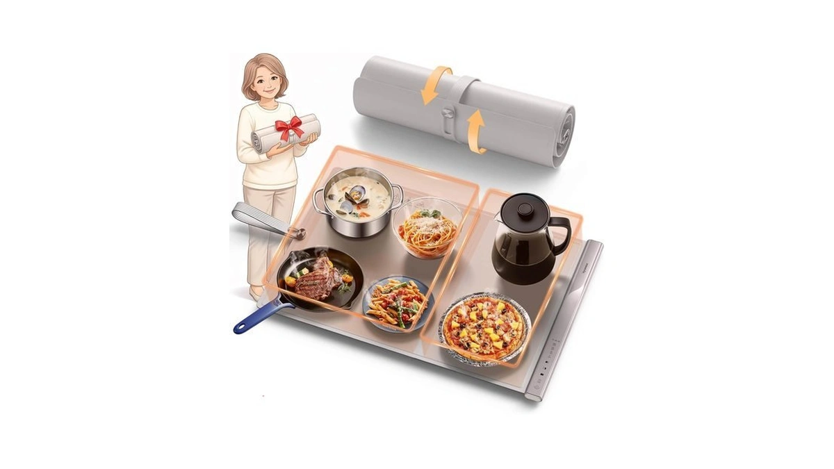 Food Warming Mat With Dual Heating Zones Temp