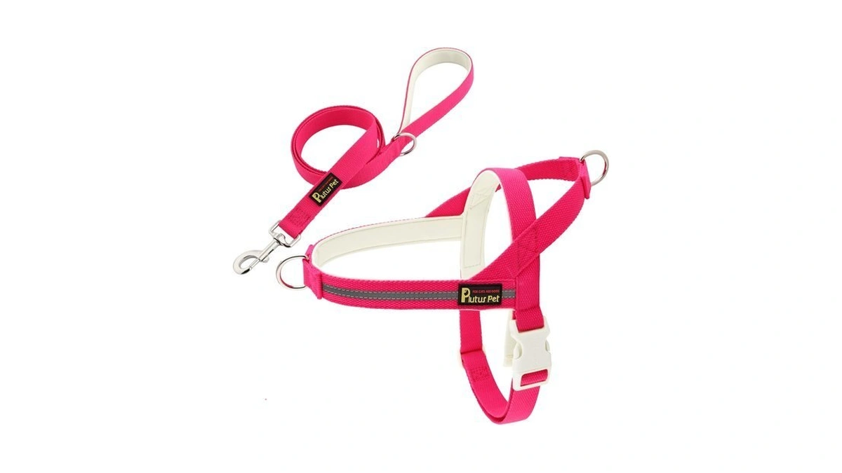 Plutus Pet Cotton Dog Harness And Leash Set, Reflective And