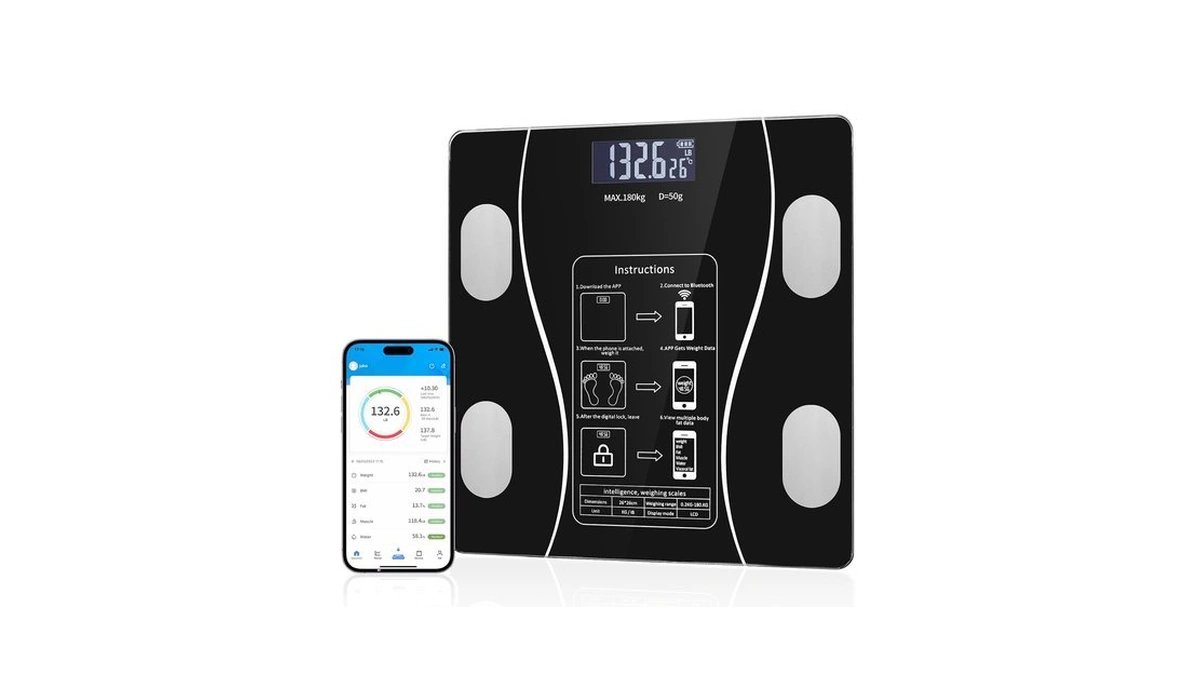 Smart Body Fat Scale With Led Display - Digital Bathroom