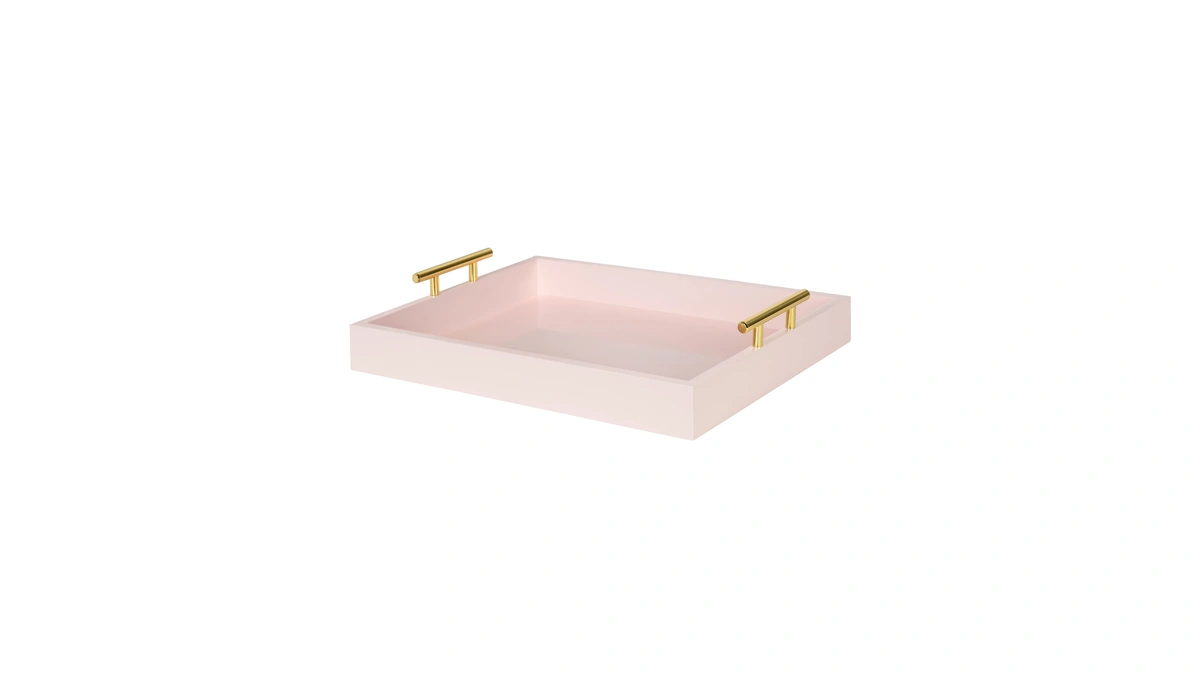 Kate And Laurel Lipton Decorative Tray With Polished Gold Metal